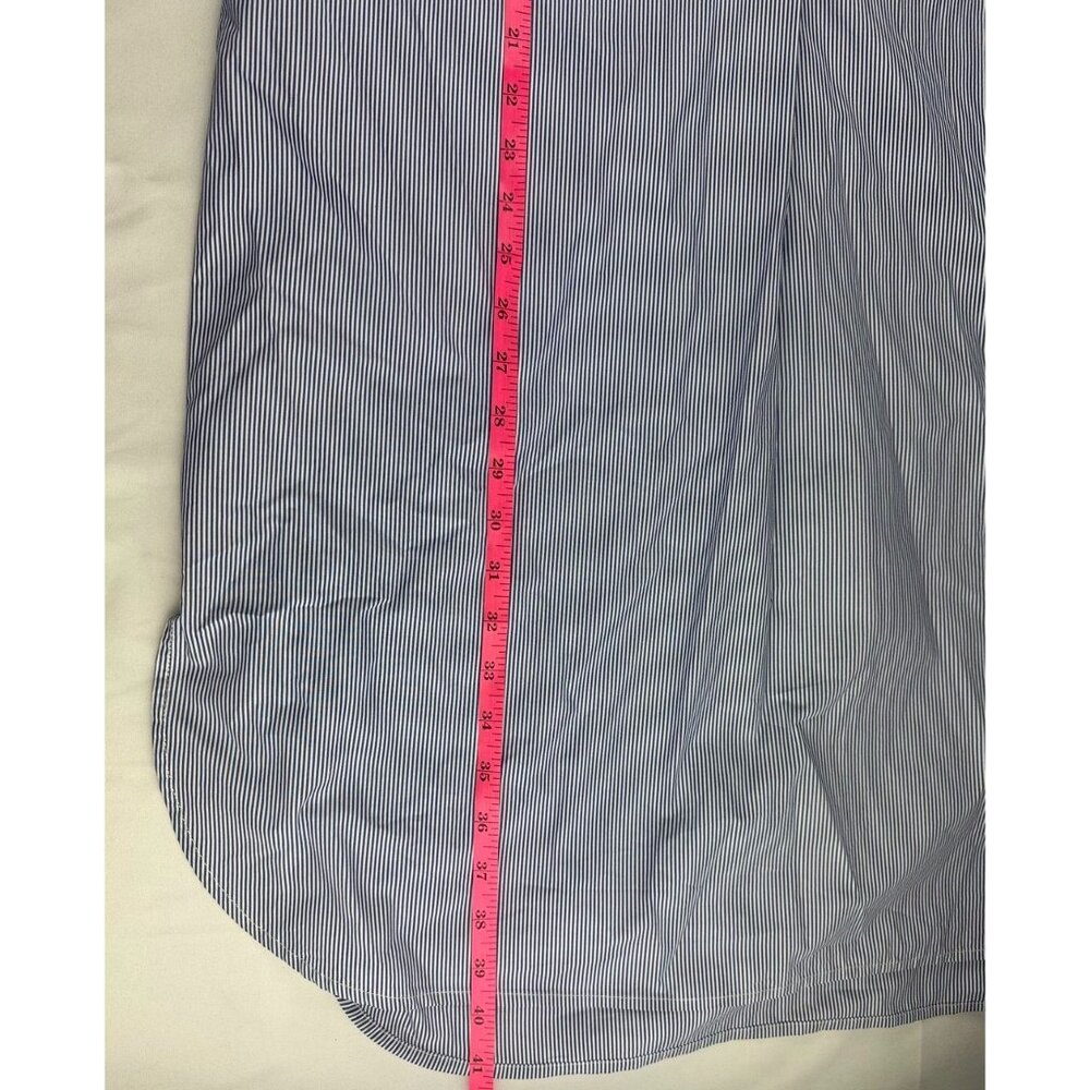 NWT Mer Sea Coastal Blue Pinstripe Essential Shirt Dress Size S/M - Picture 8 of 9